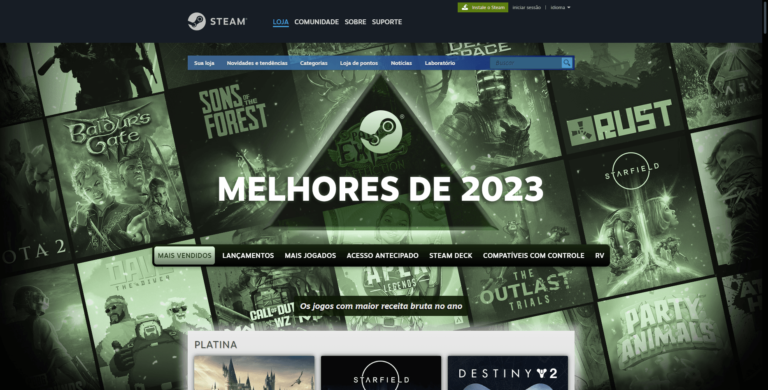 Os jogos mais vendidos na Steam em 2023